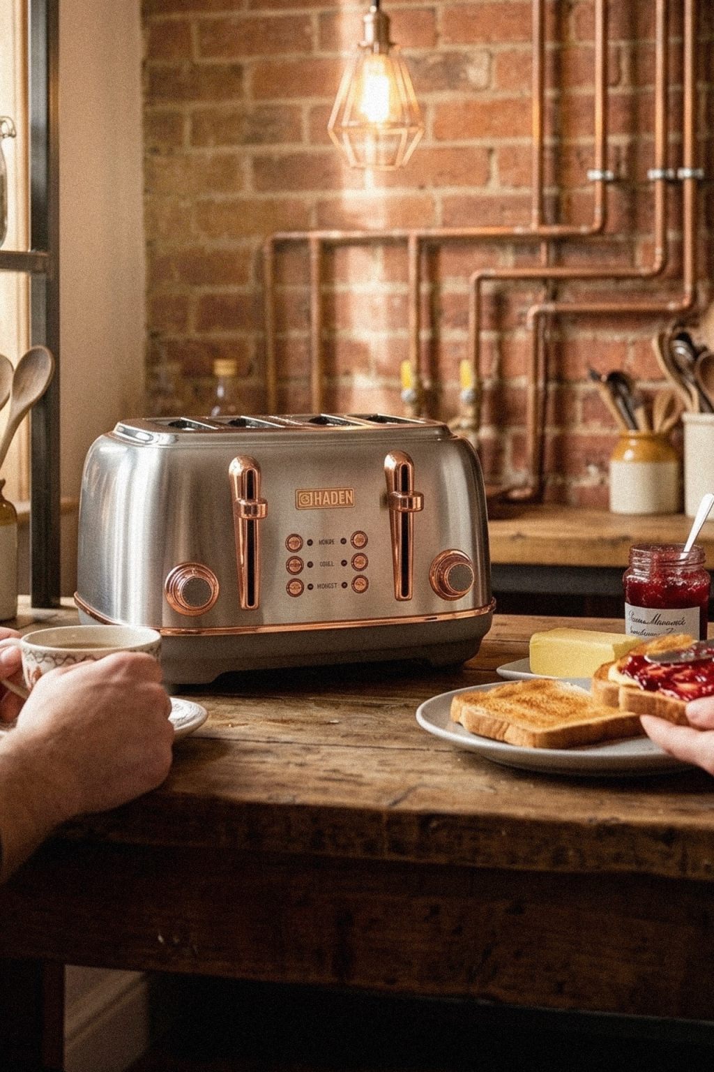 Haden Heritage Steel & Copper Retro Toaster (Great&nbsp;Britain)