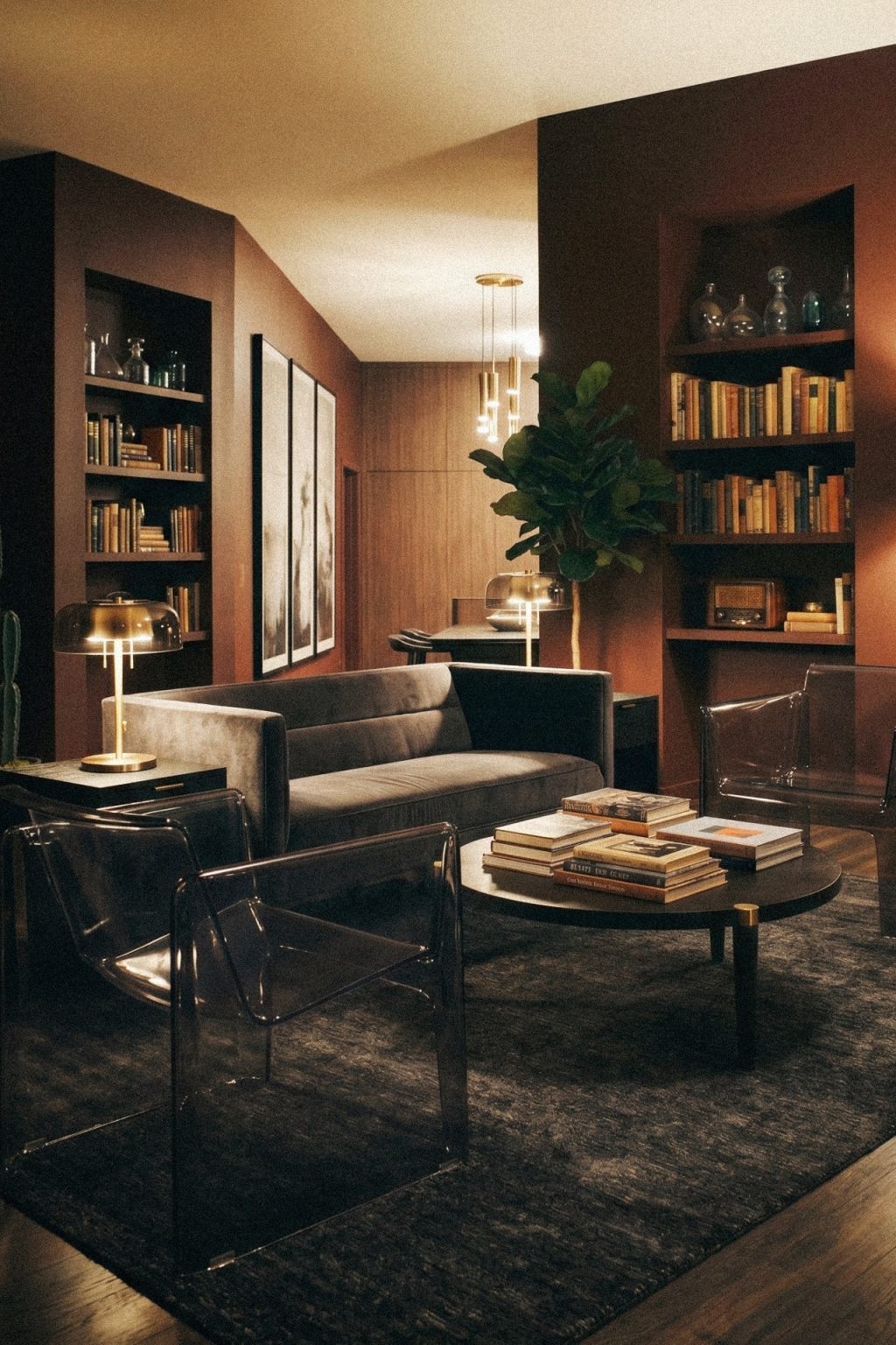 Living room moody luxury of Neo Deco&nbsp;aesthetic