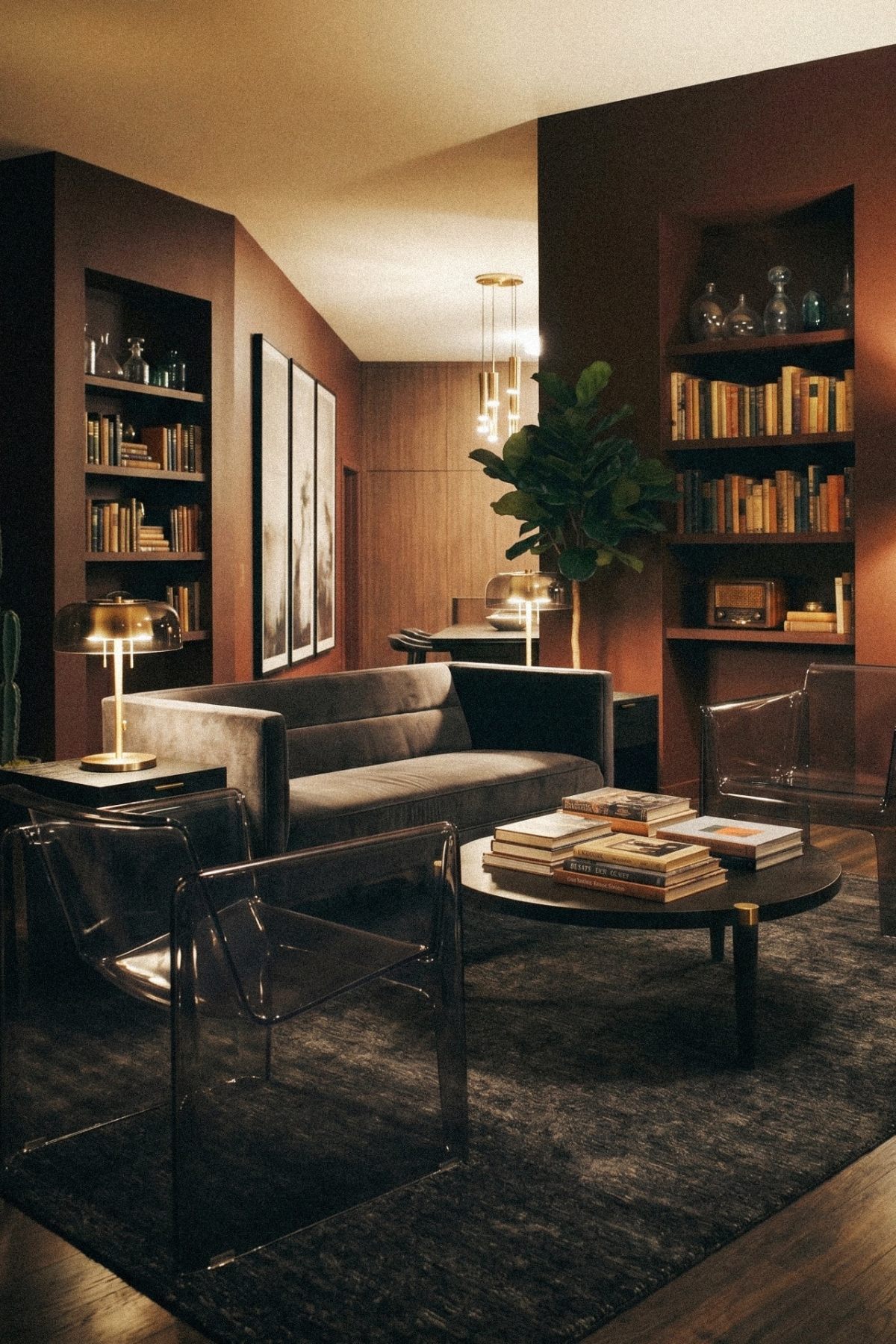Living room moody luxury of Neo Deco&nbsp;aesthetic
