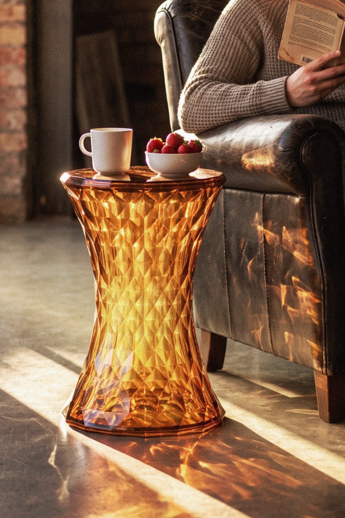 The Neo Deco charm of the diamond-shaped Kartell stool&nbsp;(Italy)